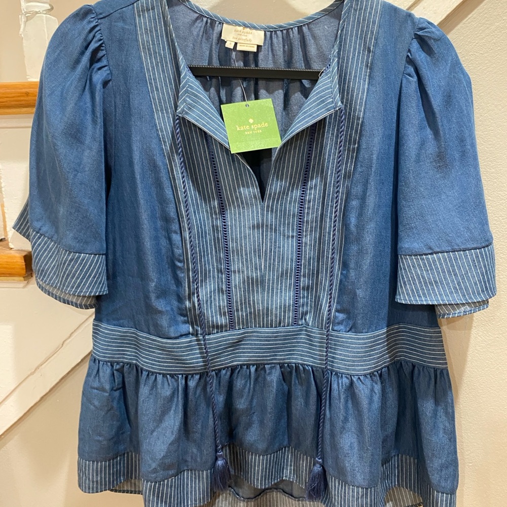 Kate Spade Indigo Railroad Top